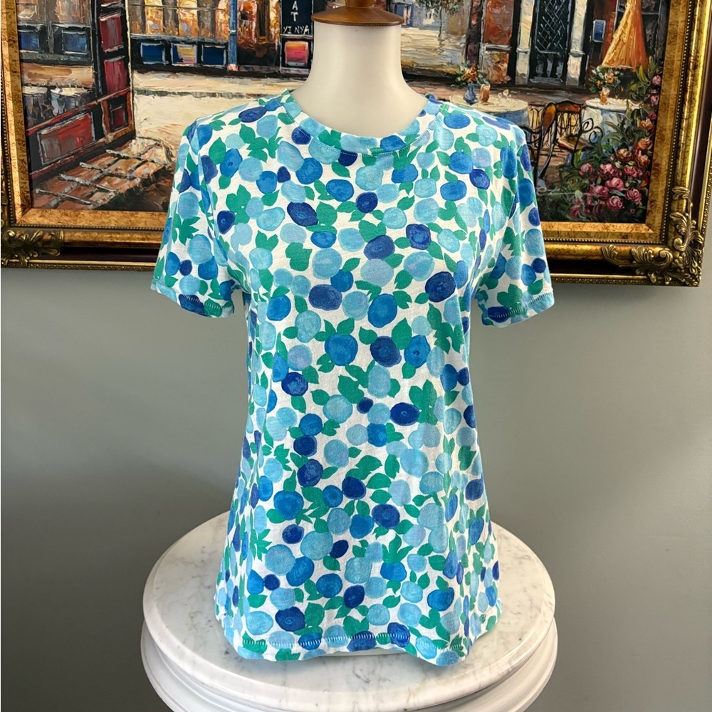⭐️ J. Crew Vintage Cotton Short Sleeve Tee in Blueberry Print Size S